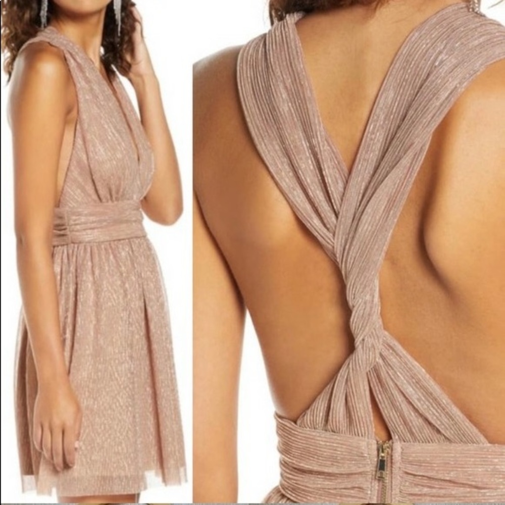 Rose Gold Sparkly Lulus Party Dress XL